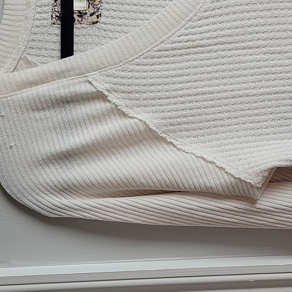 Maeve By Anthropologie Pearson Long Sleeve Ivory Waffle Knit Thermal Siz… - Picture 11 of 13